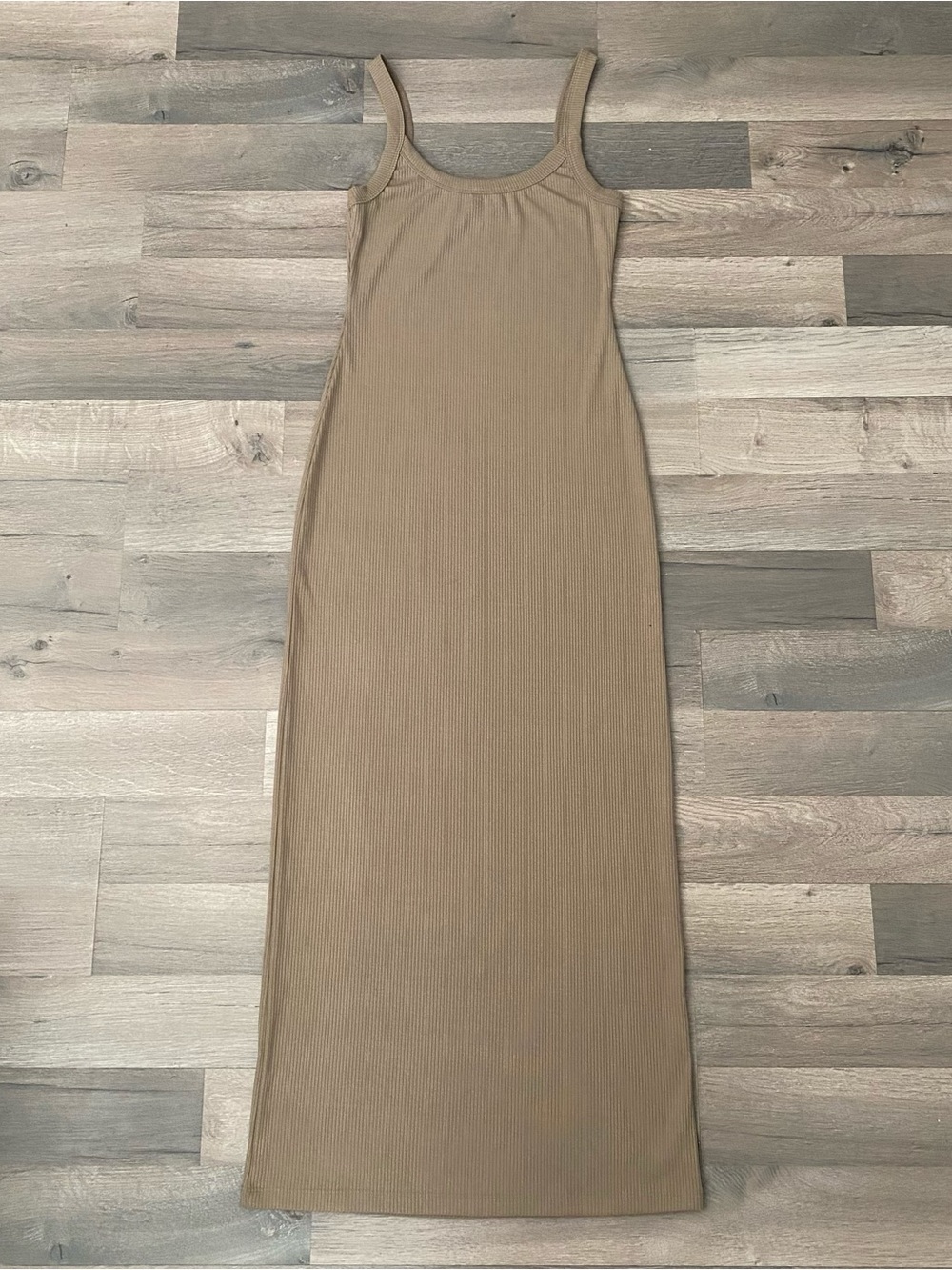 Princess Polly Montwood Khaki Ribbed Maxi Dress Size US 8